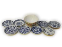 Lot 183 - Eight antique Chinese blue and white saucers