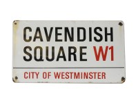 Lot 267 - A Cavendish Square W1 enamelled street sign