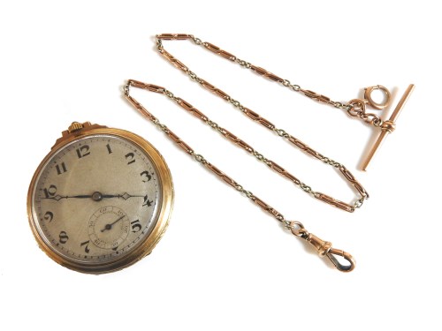 Lot 17 - A 9ct gold open faced pocket watch