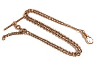 Lot 20 - A 9ct gold graduated curb link Albert chain