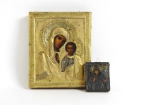 Lot 190 - A Russian icon of the Madonna and child