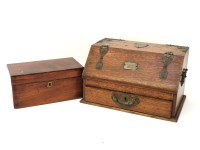 Lot 301 - A late Victorian oak and metal mounted stationary box