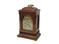 Lot 302 - An Edwardian mahogany two train bracket clock