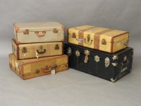 Lot 155 - Various suitcases and packing trunks (5)