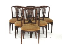 Lot 539 - A set of six Hepplewhite design mahogany dining chairs