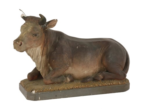 Lot 92 - A French painted plaster model of a cow
