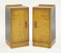 Lot 147 - A pair of Art Deco bird's-eye maple bedside cabinets