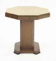Lot 164 - An Art Deco walnut and sycamore octagonal coffee table
