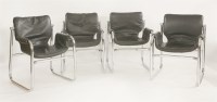 Lot 405 - A set of four Italian armchairs