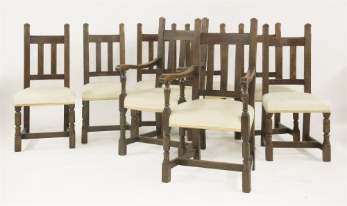Lot 51 - A set of eight oak dining chairs