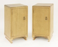 Lot 175 - A pair of bird's-eye maple and walnut pot cupboards