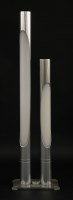 Lot 458 - A brushed aluminium and Lucite floor-standing lamp