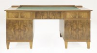 Lot 212 - A German Art Deco walnut architect's desk