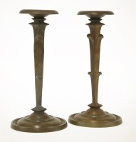 Lot 230 - A pair of Art Deco patinated bronze table lamps