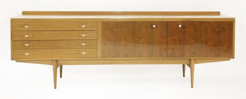 Lot 276 - An Archie Shine teak and Indian rosewood 'Hamilton' sideboard
