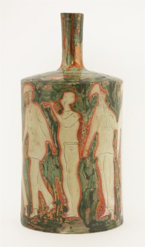 Lot 253 - An earthenware bottle vase