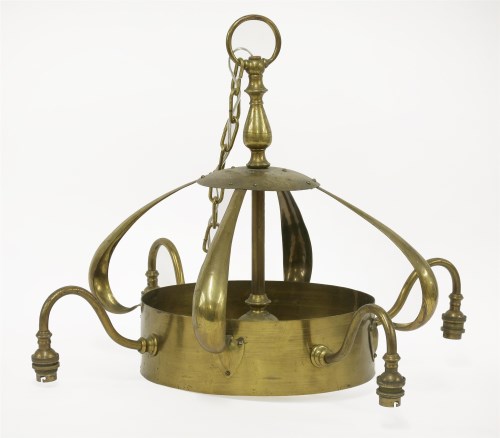 Lot 30 - A brass ceiling lamp