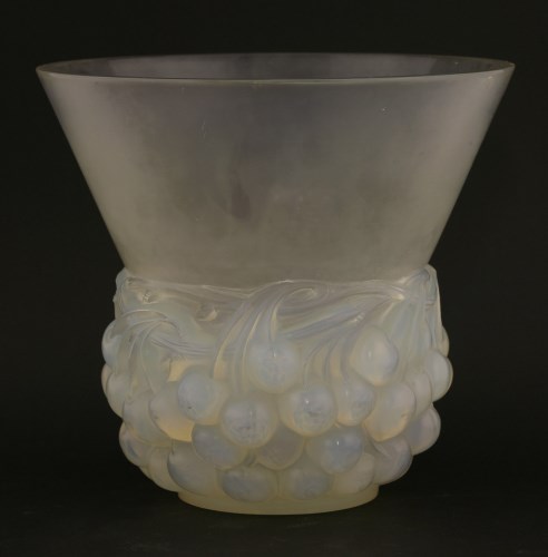 Lot 157 - A Lalique 'Cerises' opalescent glass vase