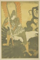 Lot 442 - Edmund Dulac (1882-1953)
A MAN IN ARMOUR WITH AN EAGLE
Lithograph