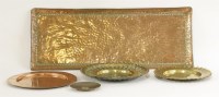 Lot 19 - Arts and Crafts copper wares:
a John Pearson copper tray