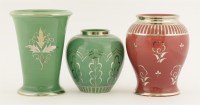 Lot 246 - Three Wedgwood 'Veronese' vases