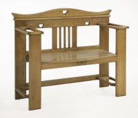 Lot 46 - An Arts and Crafts oak hall seat