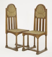 Lot 55 - A pair of oak side chairs