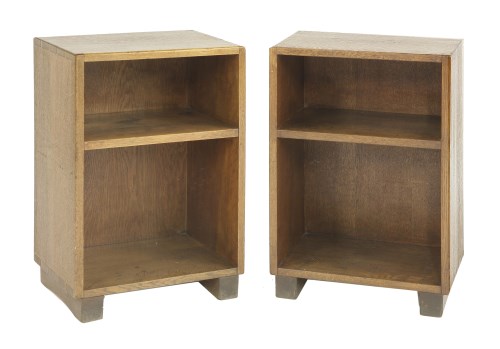 Lot 72 - A pair of Arts and Crafts open bedside tables