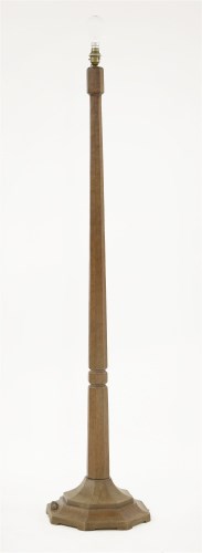 Lot 123 - A Robert 'Mouseman' Thompson oak standard lamp
