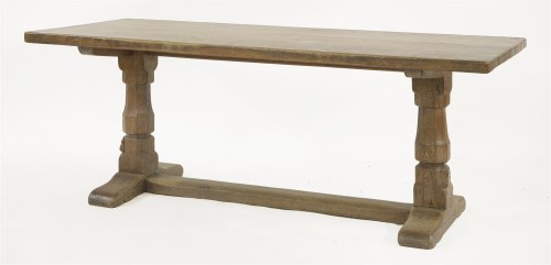 Lot 136 - A Robert 'Mouseman' Thompson oak refectory table