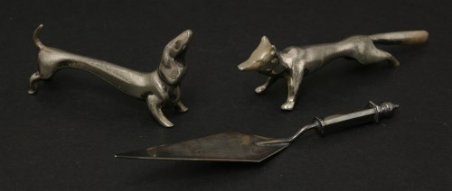 Lot 3 - A pair of silver knife rests