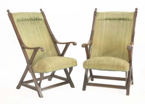 Lot 12 - A pair of mahogany armchairs