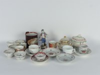 Lot 400 - A collection of 18th century and later porcelain teawares