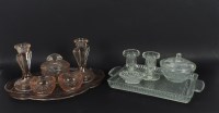 Lot 367 - Two pressed glass dressing table sets