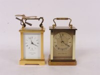 Lot 197 - Two brass carriage clocks