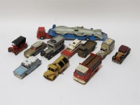 Lot 437 - A quantity of play worn die cast Dinky Corgi and other cars