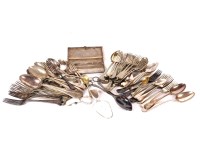Lot 115 - A collection of mixed silver-plated flatware