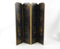 Lot 658A - A four fold japanned screen