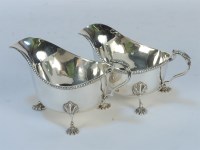 Lot 185 - A pair of silver sauce boats