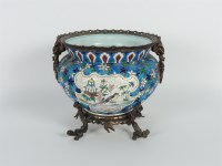 Lot 307 - A Longwy Japonisme twin handled bowl on stand