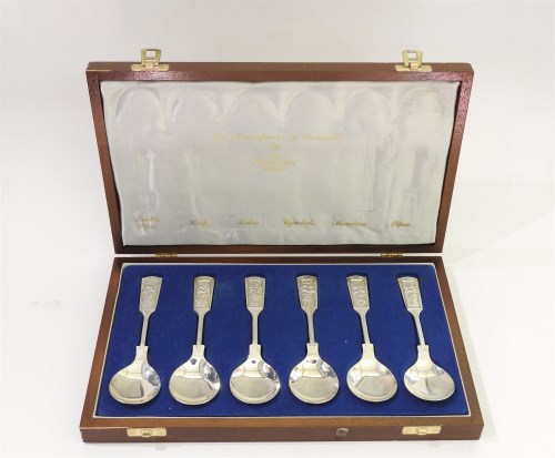 Lot 185 - A set of six silver 'Donatello' spoons. by J B Chatterley + Sons Ltd. London 1877