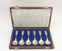 Lot 185A - A set of six silver 'Donatello' spoons. by J B Chatterley + Sons Ltd. London 1877