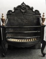 Lot 656A - A George III style cast iron and brass fire grate