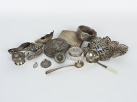 Lot 103 - Various silver and silver plated items: Georgian caddy spoon