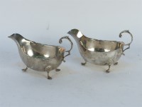 Lot 165 - A pair of silver sauce boats