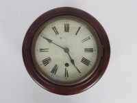 Lot 308 - A drop dial mahogany wall clock