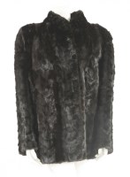 Lot 1120 - A dark brown 'waterfall' pelt mink fur jacket
