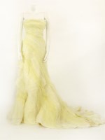 Lot 1125 - A Roberto Cavalli pale lime couture strapless ballgown