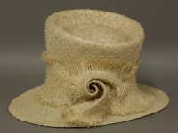 Lot 1144 - A Philip Treacy of London cream straw raffia trilby-style hat