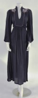 Lot 1126 - An Ossie Clark for Radley indigo blue crêpe cotton full-length dress